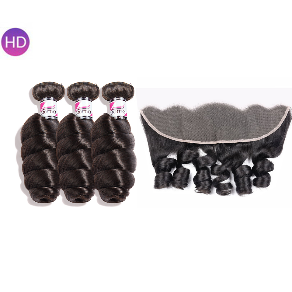 Stema Virgin Loose Wave Hair With 13x4 HD & Transparent Lace Frontal